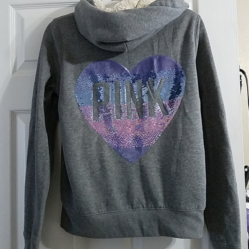 PINK BLING Faux Fur Hoodie